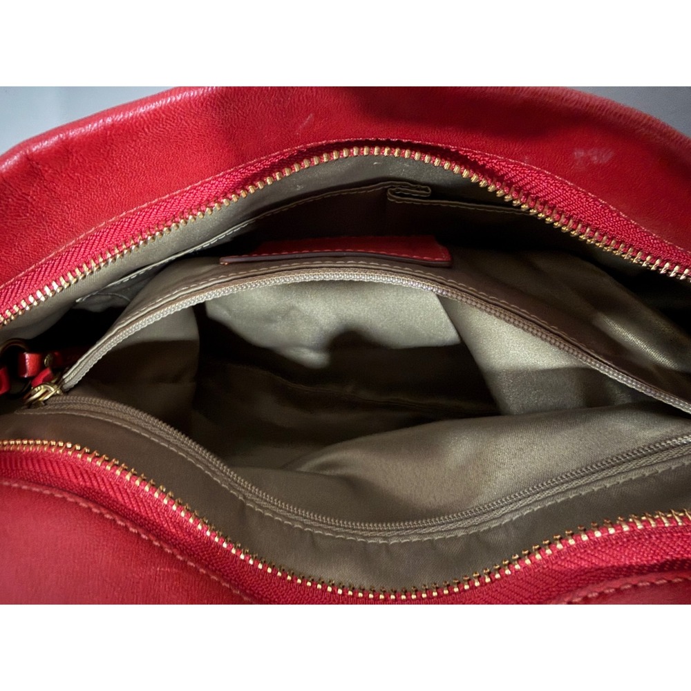 Coach 10615 Ergo Hobo Bag Womens Red Leather Brass Hardware Good Condition - Picture 13 of 16